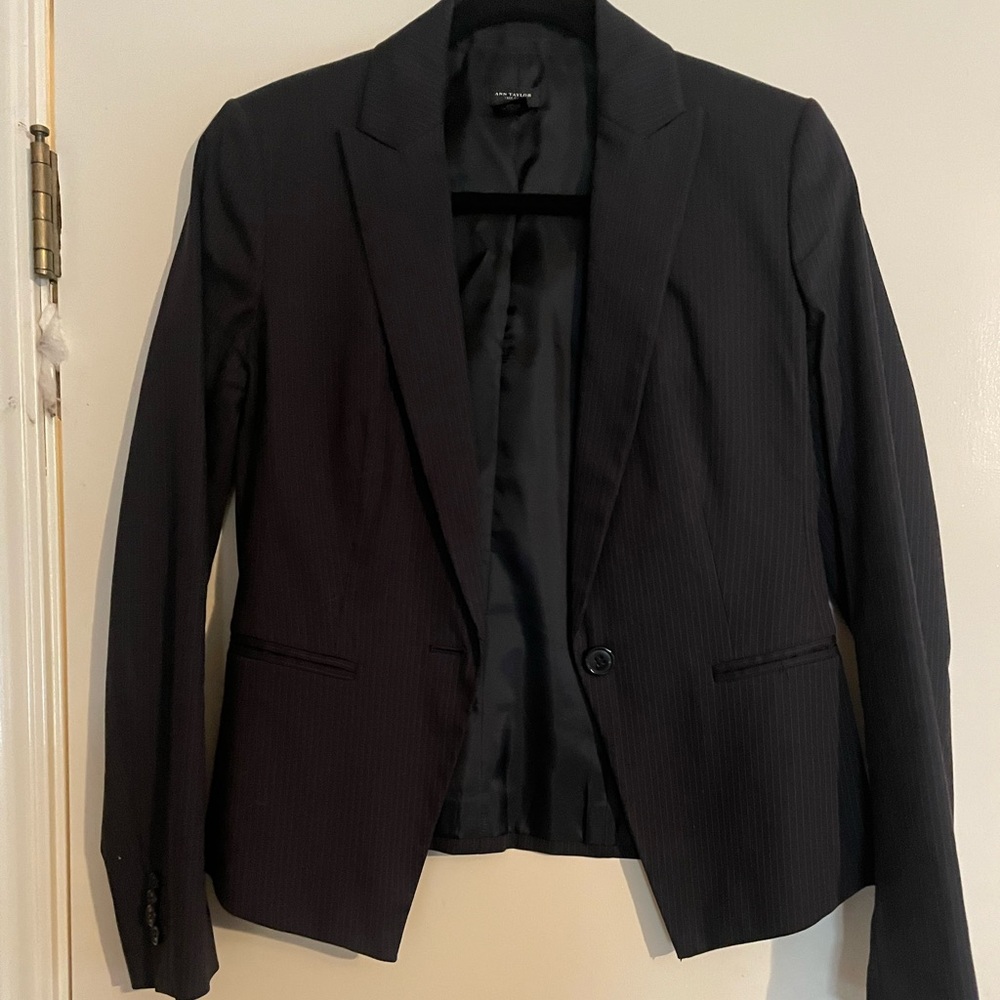 Ann Taylor pinstripe blazer.